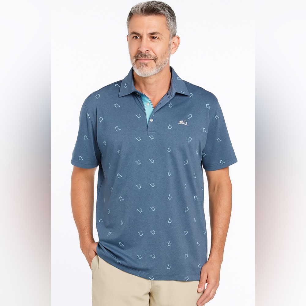 Johnnie-O Shirt Men's‎ Size Large Final Final Drinks Polo Blue